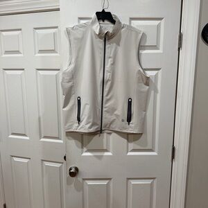 Men's Stitch Zip-Front Vest in Light Beige